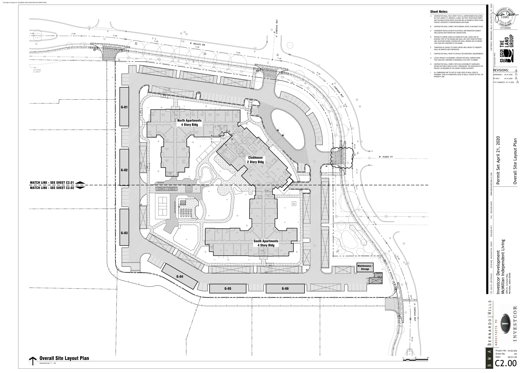 2020 civil site plan reference, not a current availability map